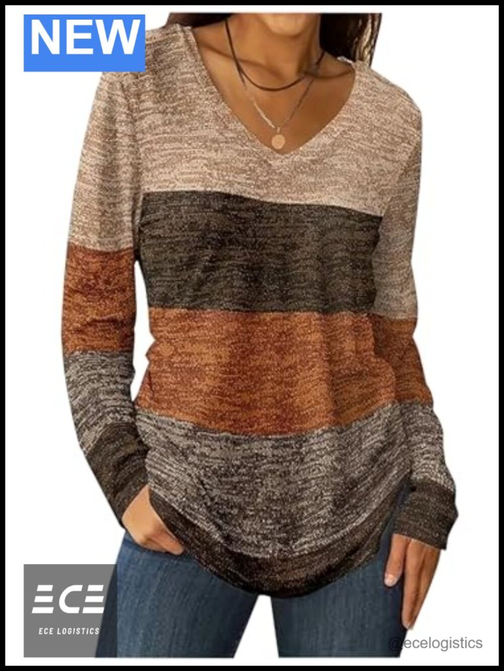Women's Floral Graphic Long Sleeve V Neck T Shirt Casual Loose Fit Boho Top